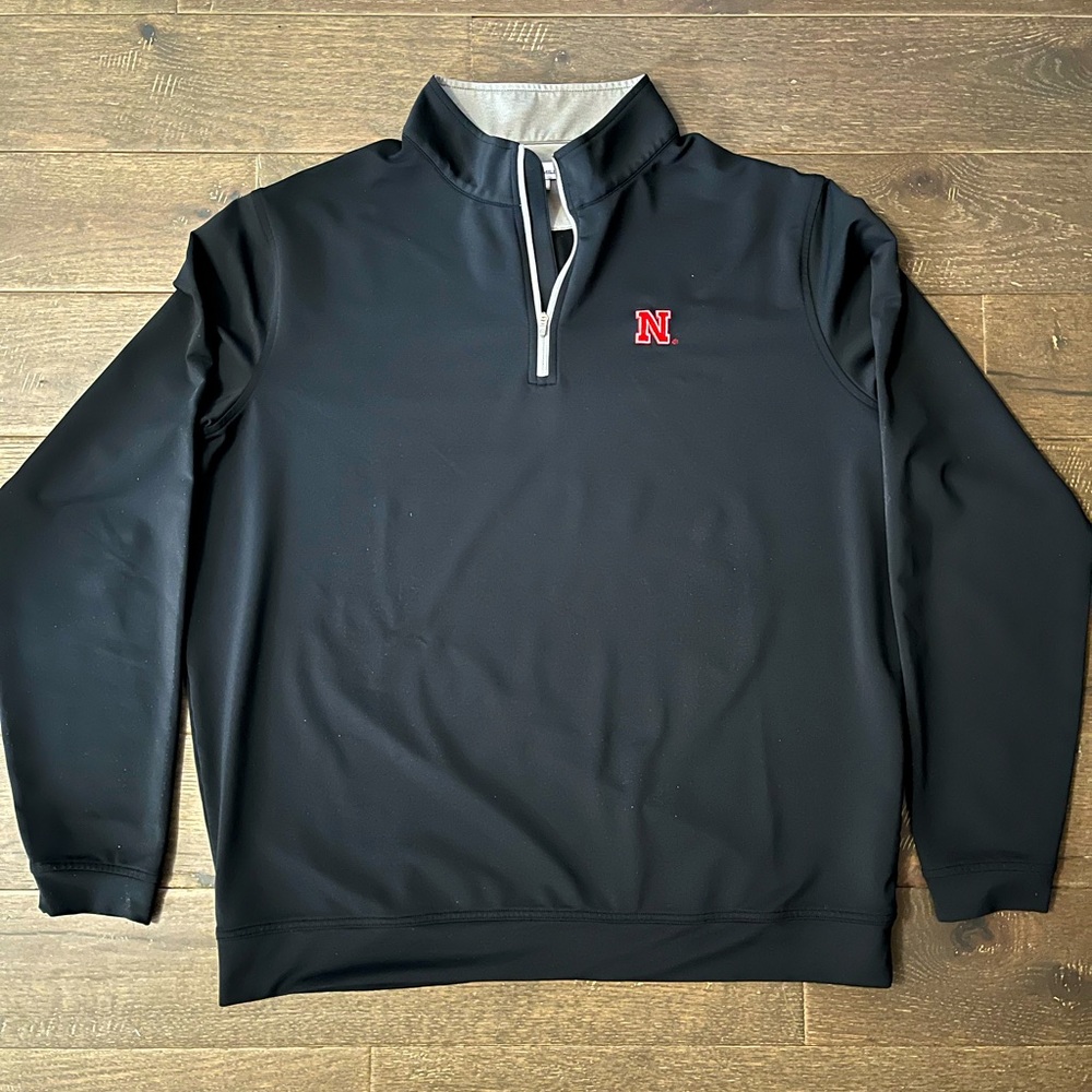 Peter Millar University of Nebraska black quarter zip